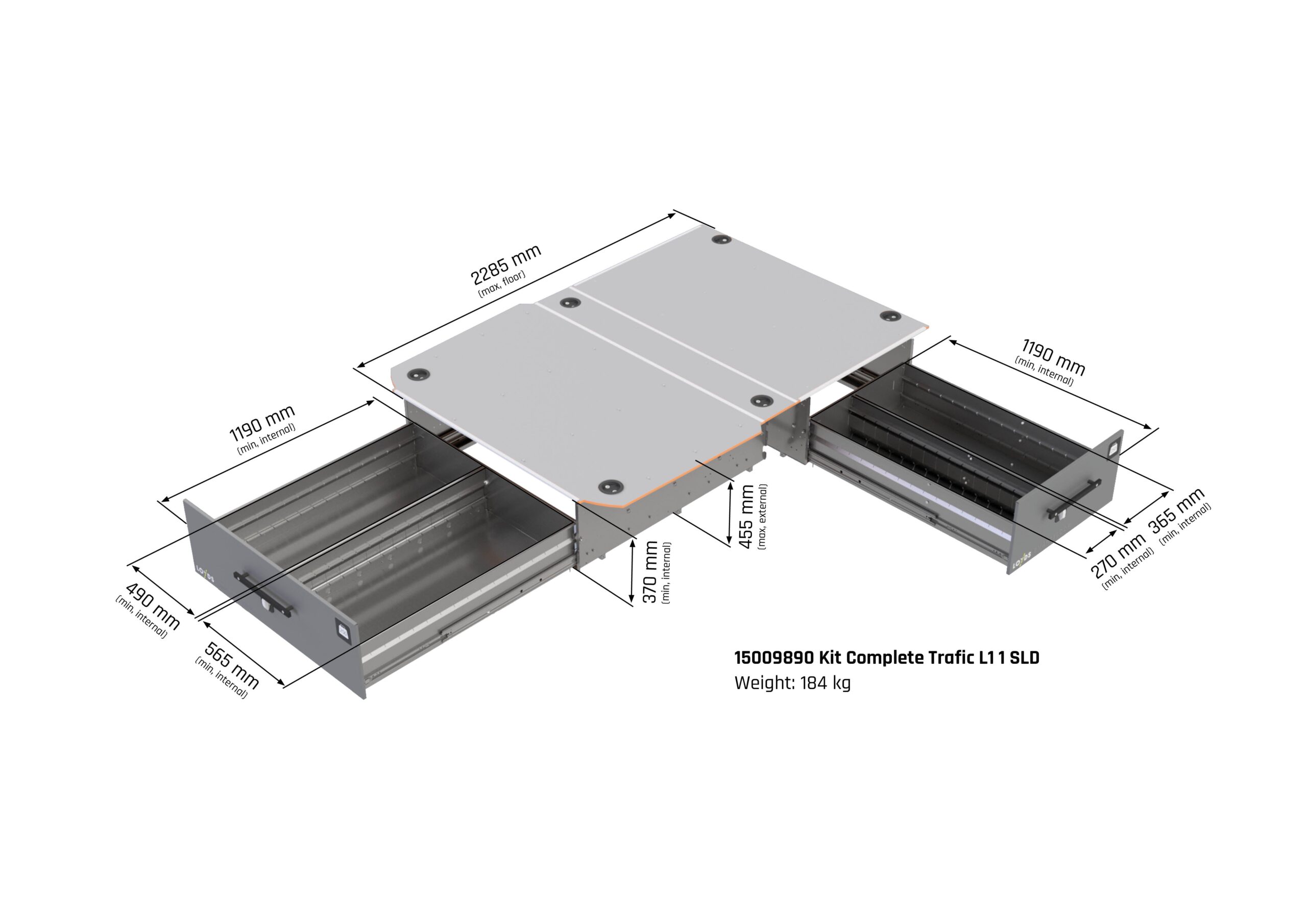Smartfloor Bilinnredning til Trafic, NV300, Vivaro L1 - Bilde 2