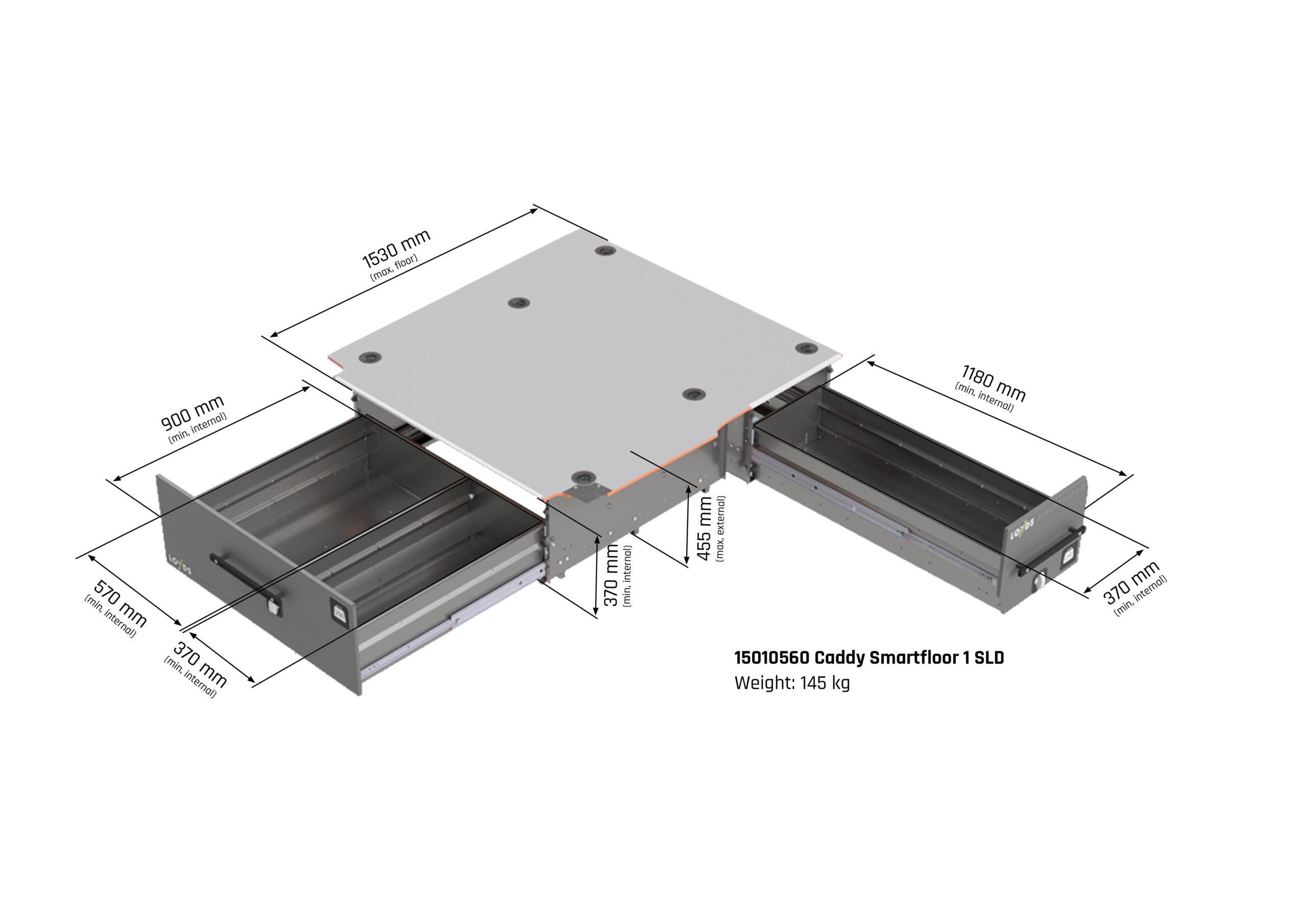 Smartfloor Bilinnredning til Caddy - Bilde 4
